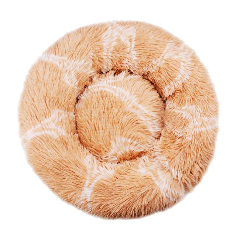 Round Plush Pet Bed for Dogs & Cats — 6 Sizes Available