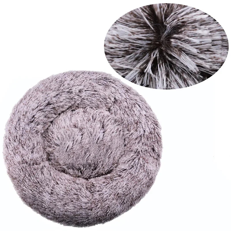 Round Plush Pet Bed for Dogs & Cats — 6 Sizes Available