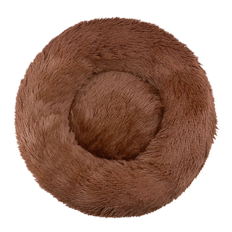 Round Plush Pet Bed for Dogs & Cats — 6 Sizes Available
