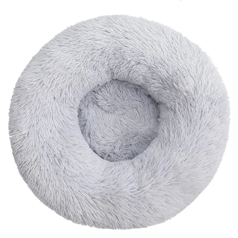 Round Plush Pet Bed for Dogs & Cats — 6 Sizes Available