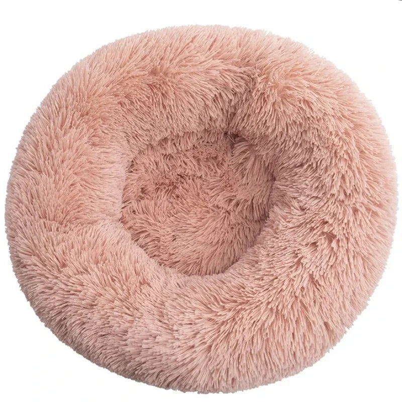 Round Plush Pet Bed for Dogs & Cats — 6 Sizes Available
