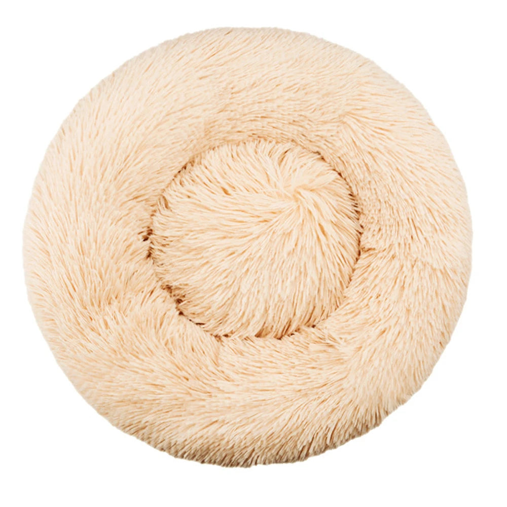 Round Plush Pet Bed for Dogs & Cats — 6 Sizes Available