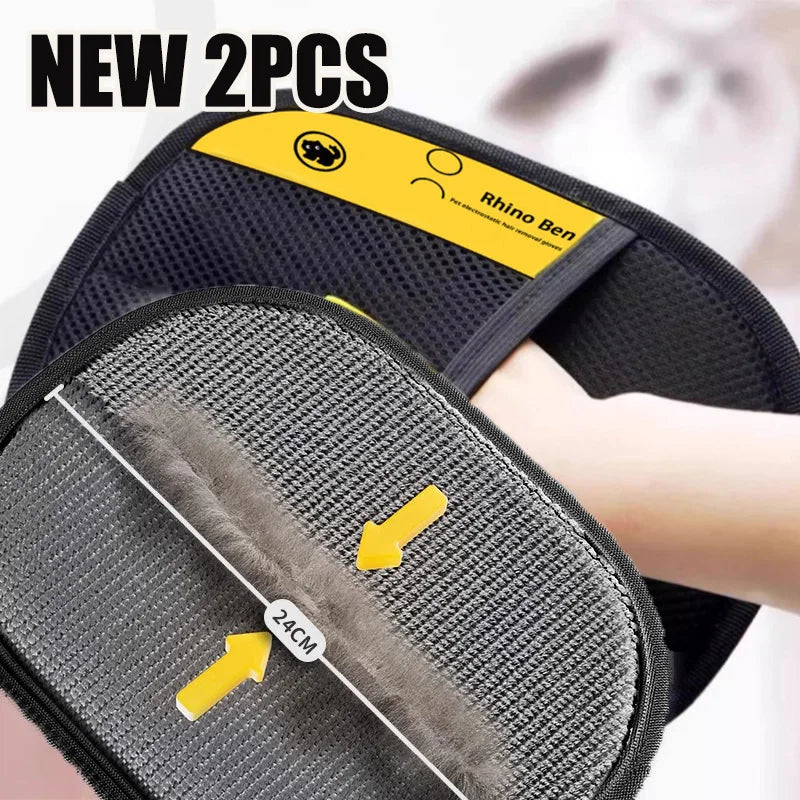Pet Hair Remover Gloves — Double Sided & Multi-functional