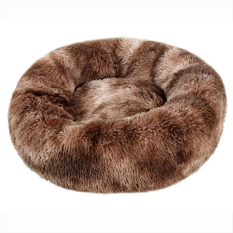 Round Plush Pet Bed for Dogs & Cats — 6 Sizes Available