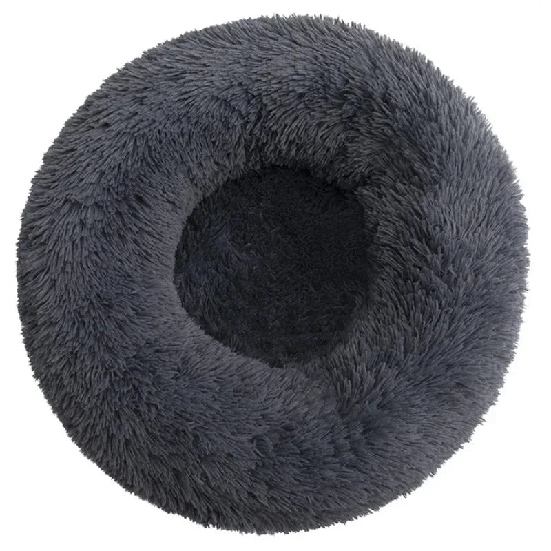 Round Plush Pet Bed for Dogs & Cats — 6 Sizes Available