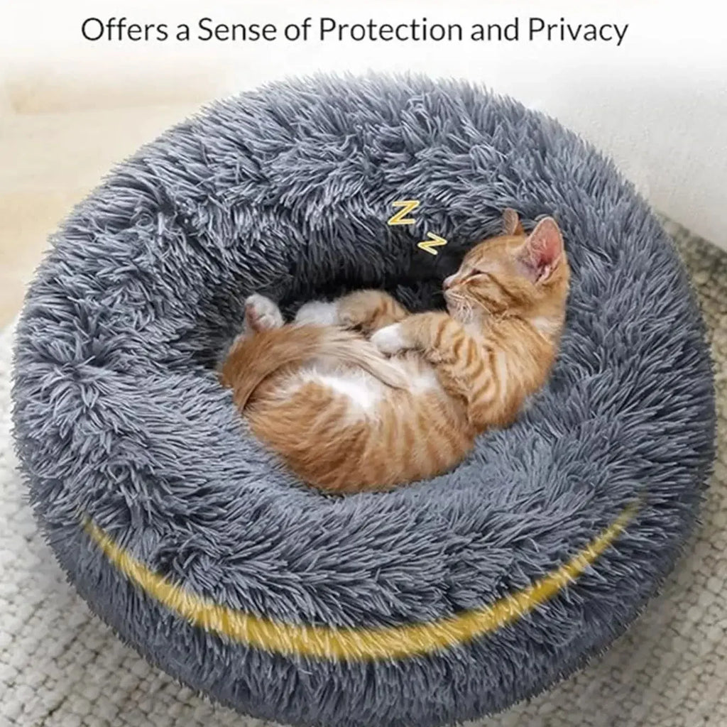 Round Plush Pet Bed for Dogs & Cats — 6 Sizes Available